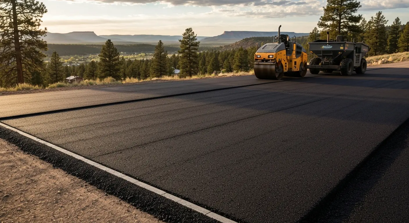 Asphalt paving on local road