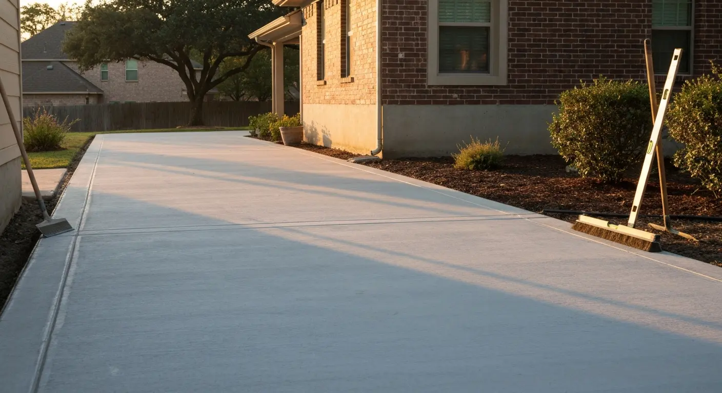 Concrete driveway installation