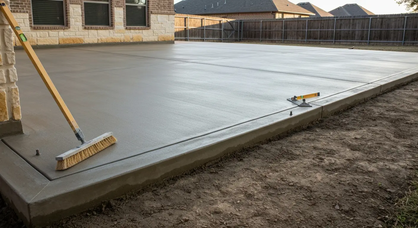 Concrete patio installation