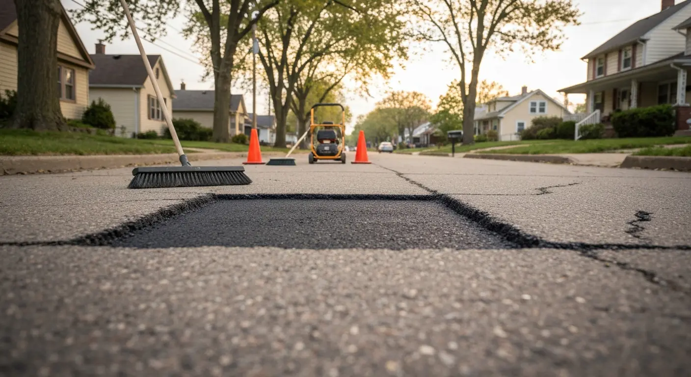 Pothole repair work