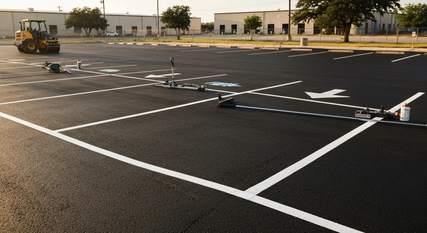 Commercial parking lot resurfacing