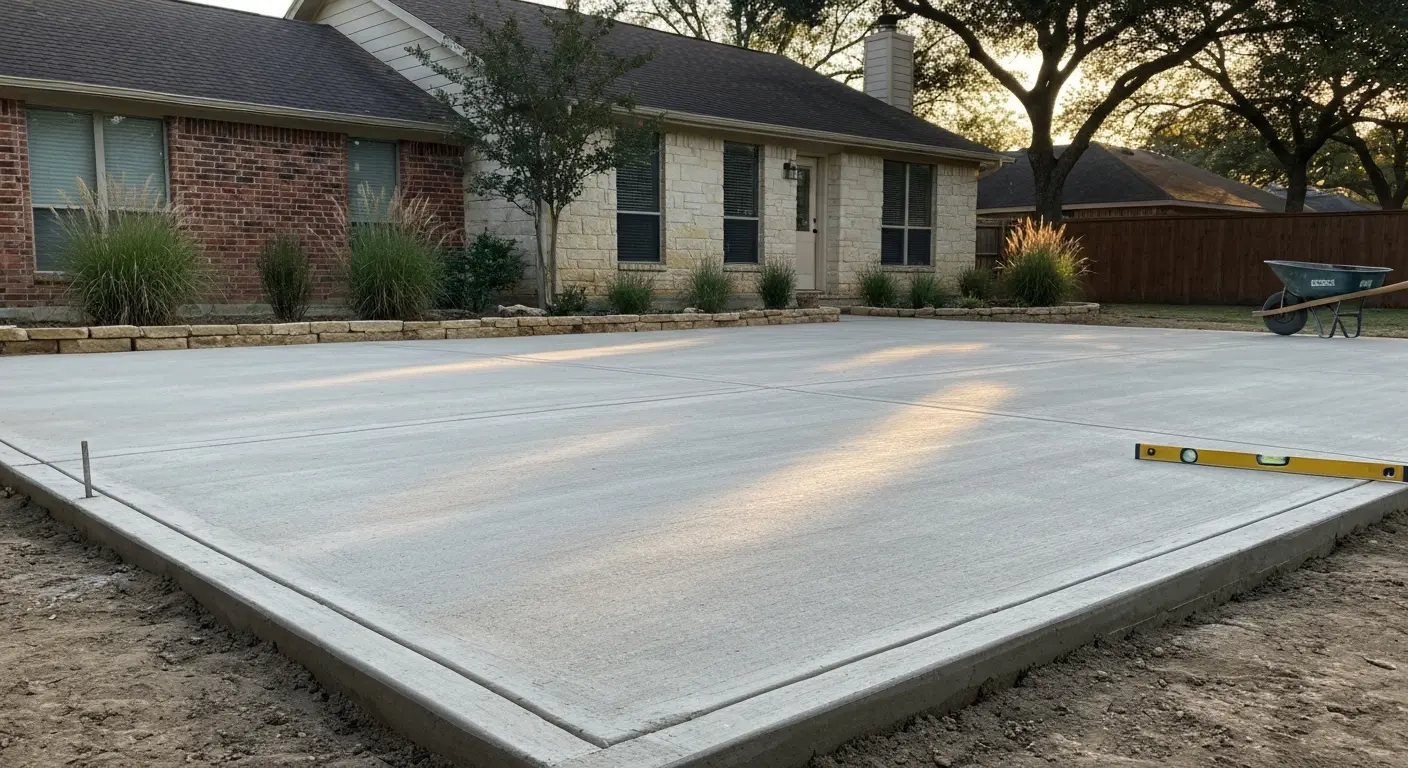 Standard concrete patio installation