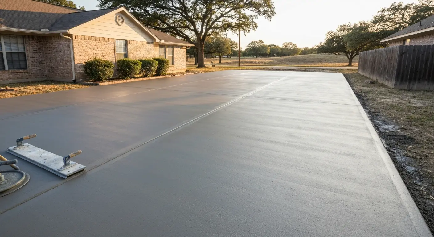 Concrete driveway installation