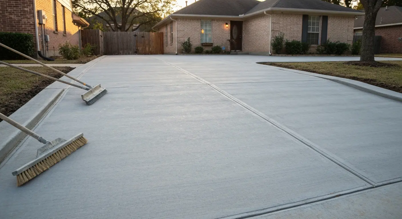 Concrete driveway installation