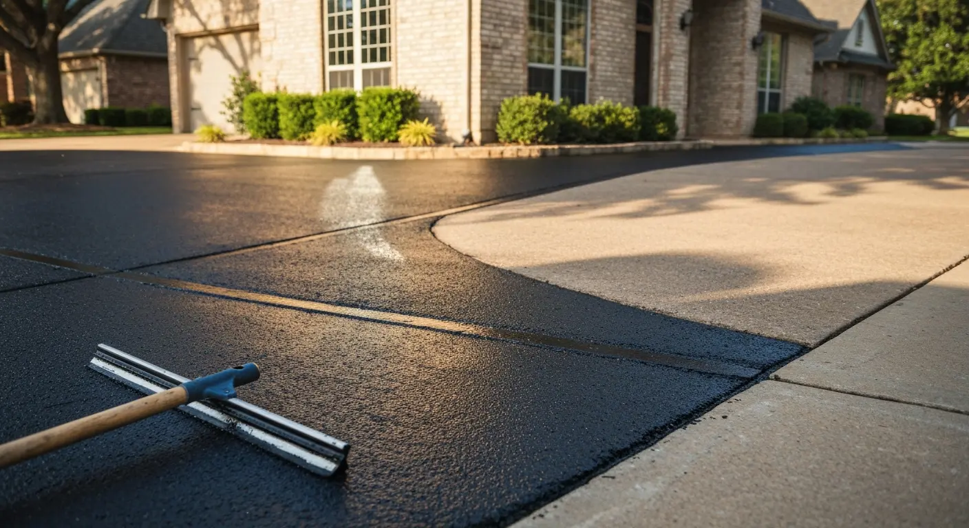 Asphalt sealcoating project