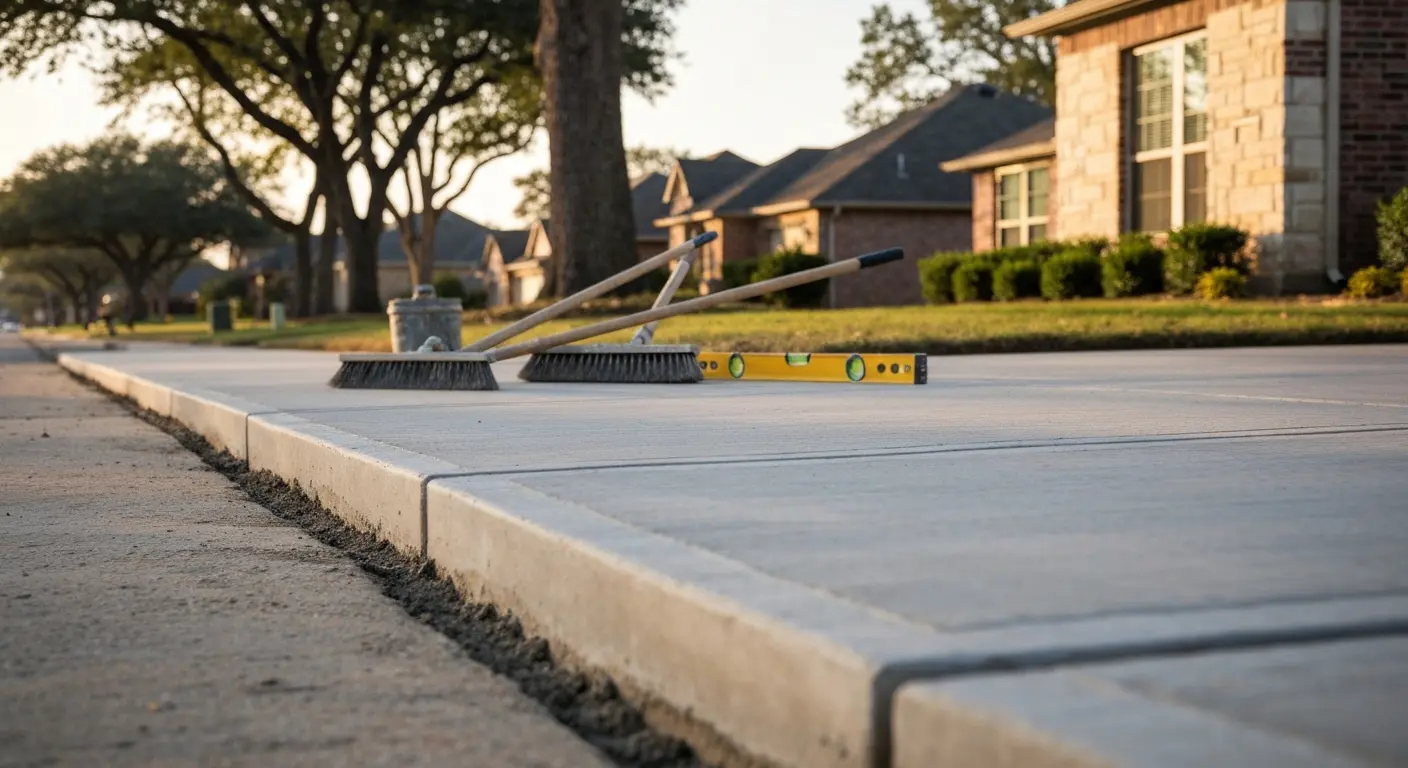 Concrete sidewalk installation