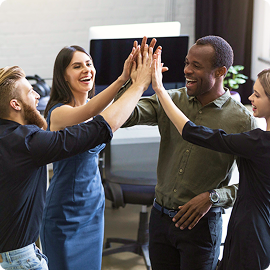 Team members hand shake
