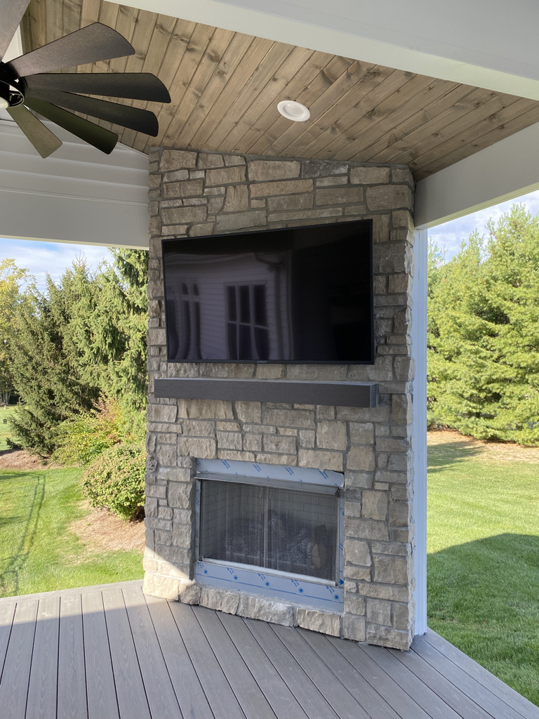 TV above fireplace