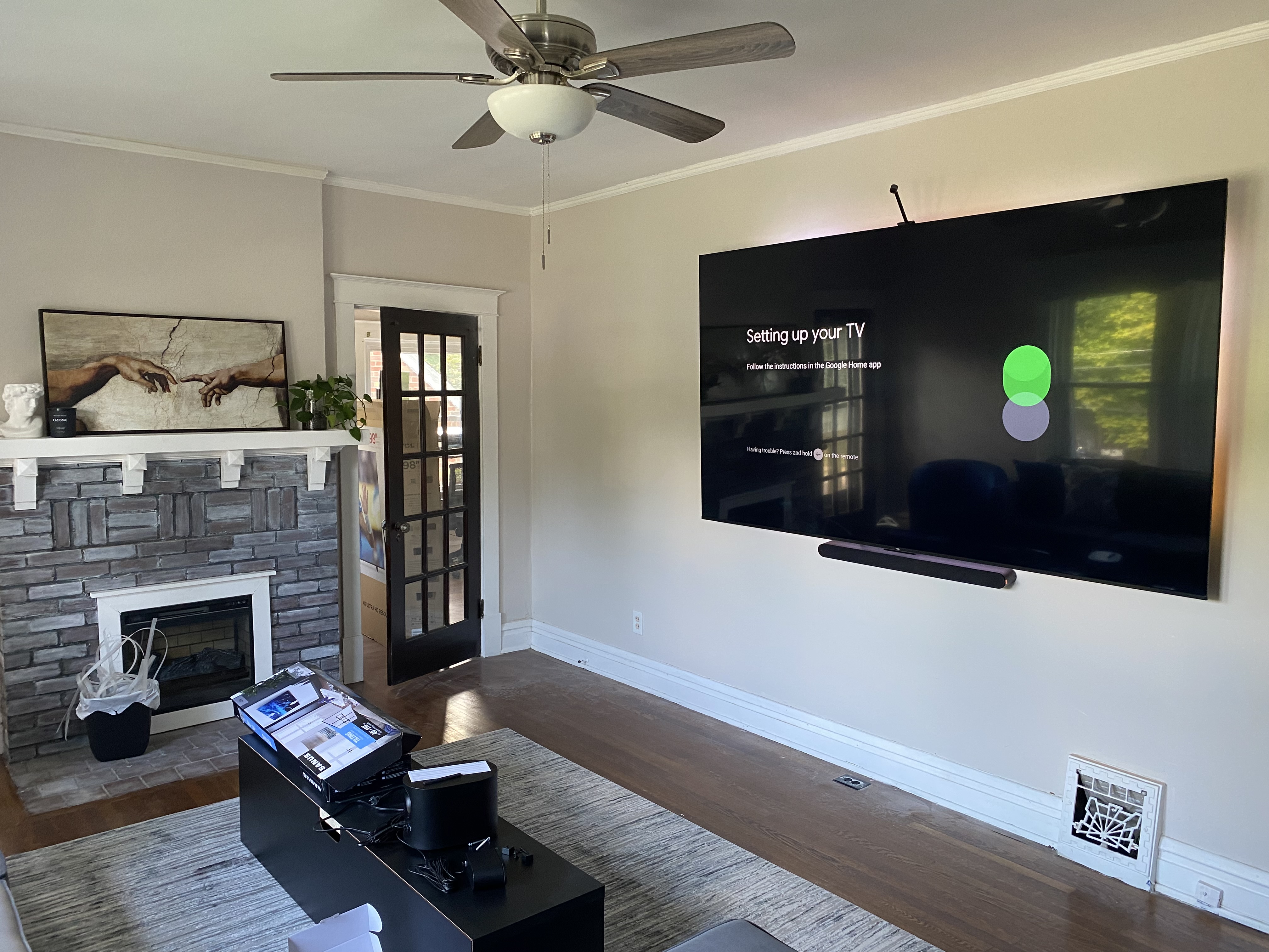 Large 85–100 inch TV mounted