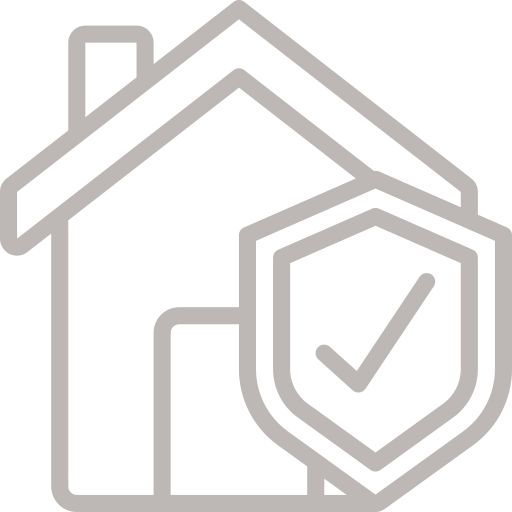 House with checkmark with shield icon