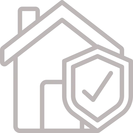 House with checkmark with shield icon