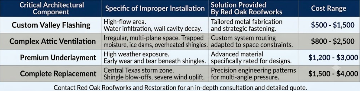 Valley Flashing and Ventilation Systems in Twin Creeks Residential Roofing