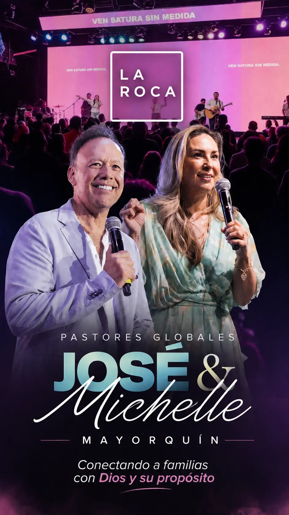 Pastores globales José y Michelle Mayorquín y comunidad La Roca