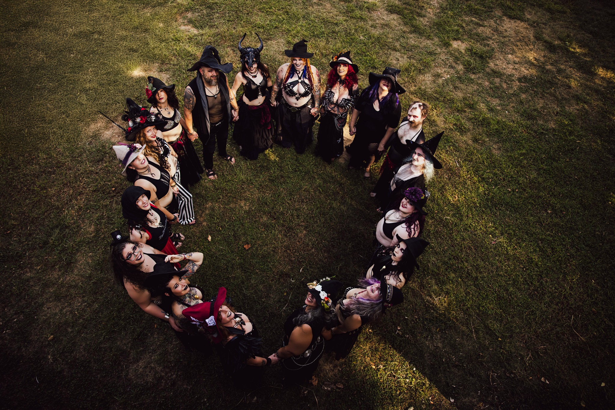 Stygian Dance retreat members standing in a circle Stygian Dance retreat members standing in a circle