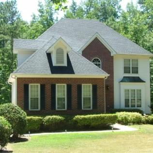 Shingle roof replacement - brick two-story