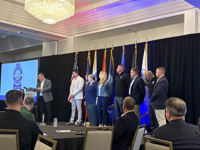 Veteran leaders on stage at the 2026 Michigan Veterans Leadership Summit