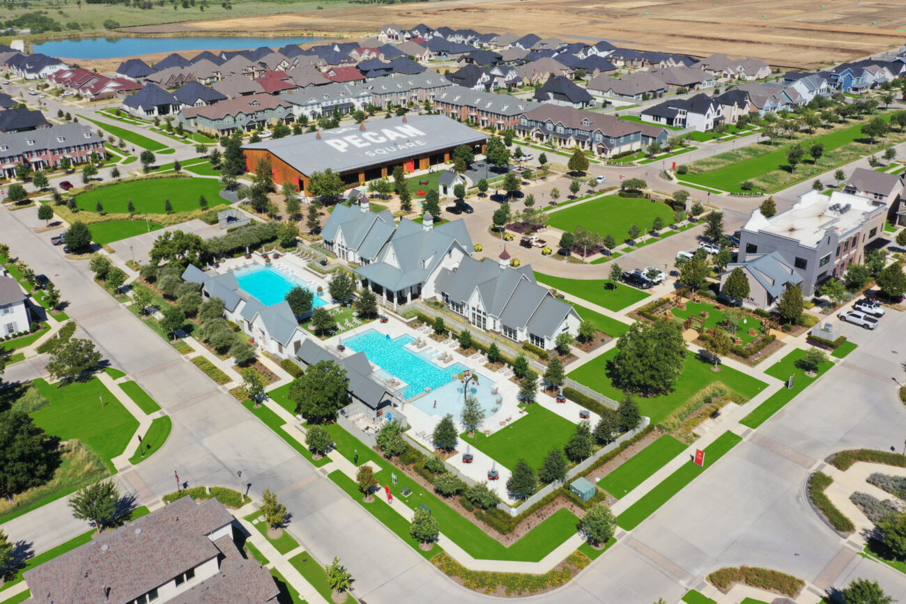 Pecan Square master-planned community in Northlake, TX — new construction homes, builders, Town Square and amenities