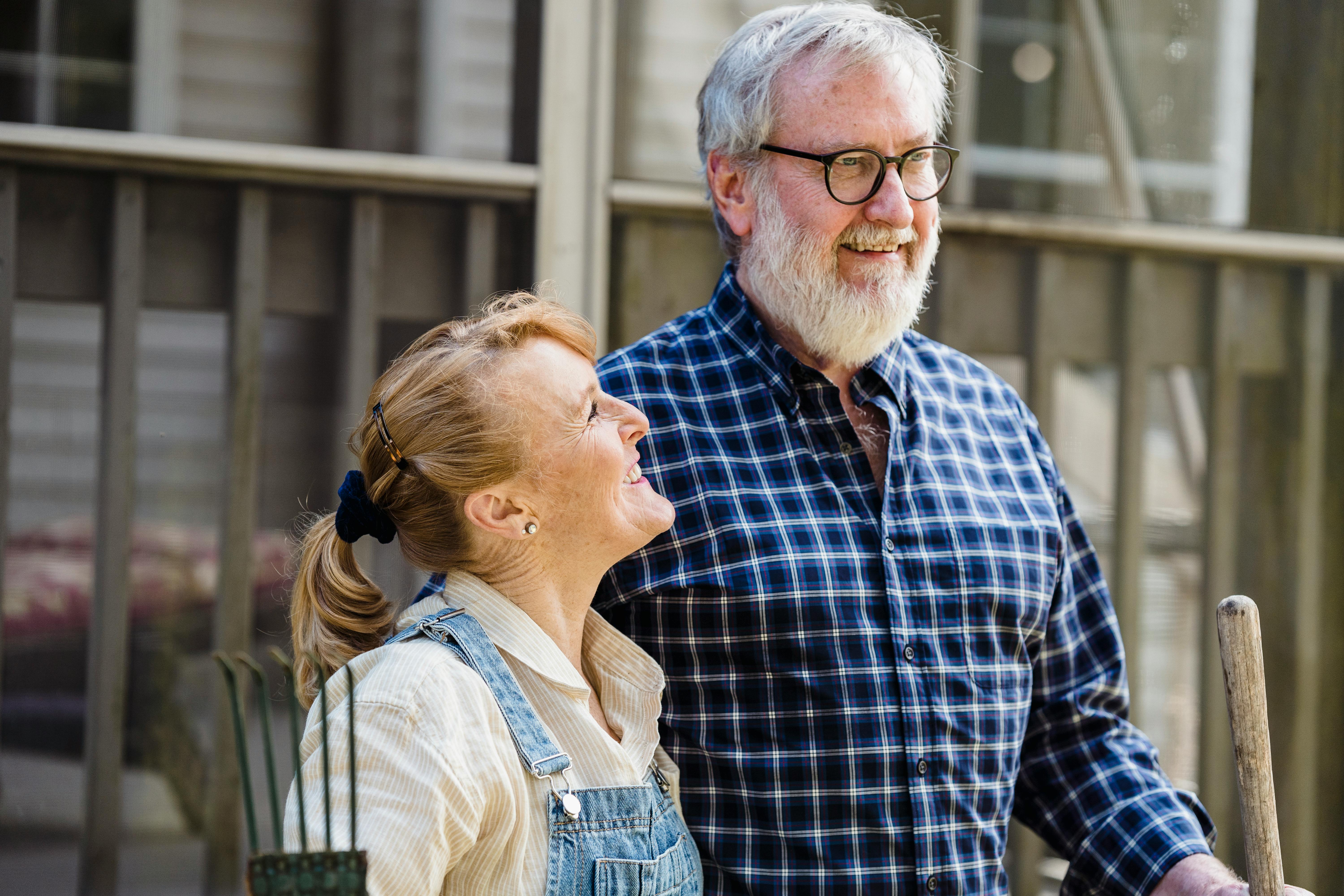 Senior Couple Looking In Different Directions