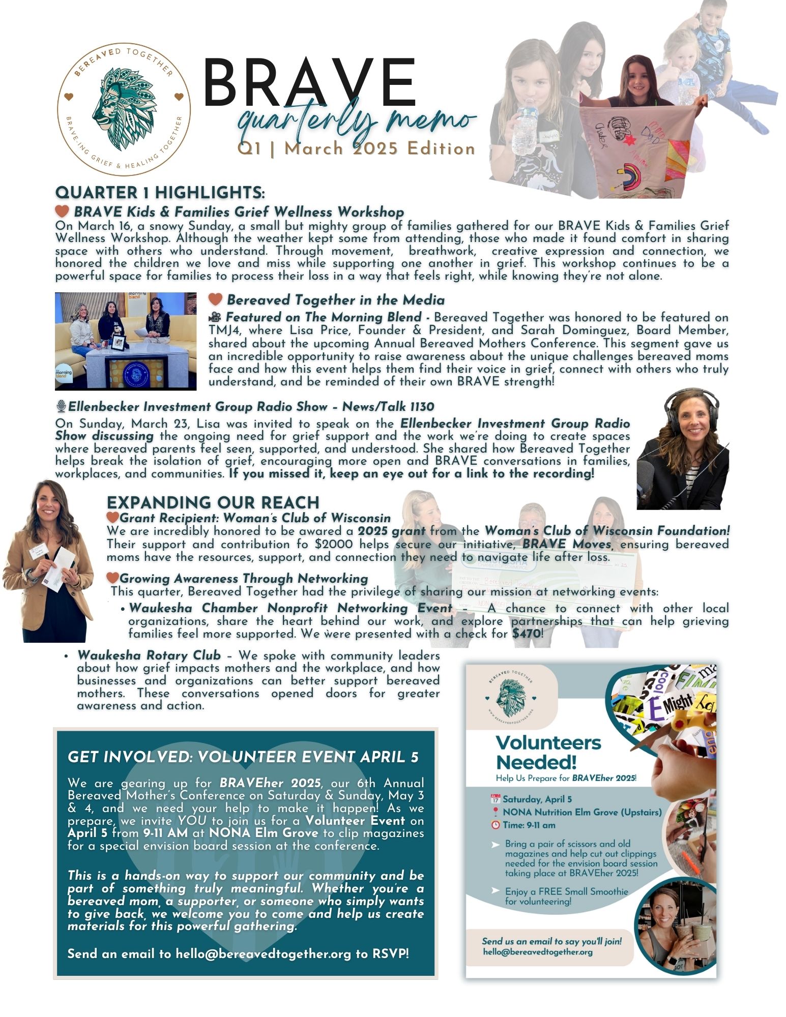 BRAVE monthly memo newsletter 
