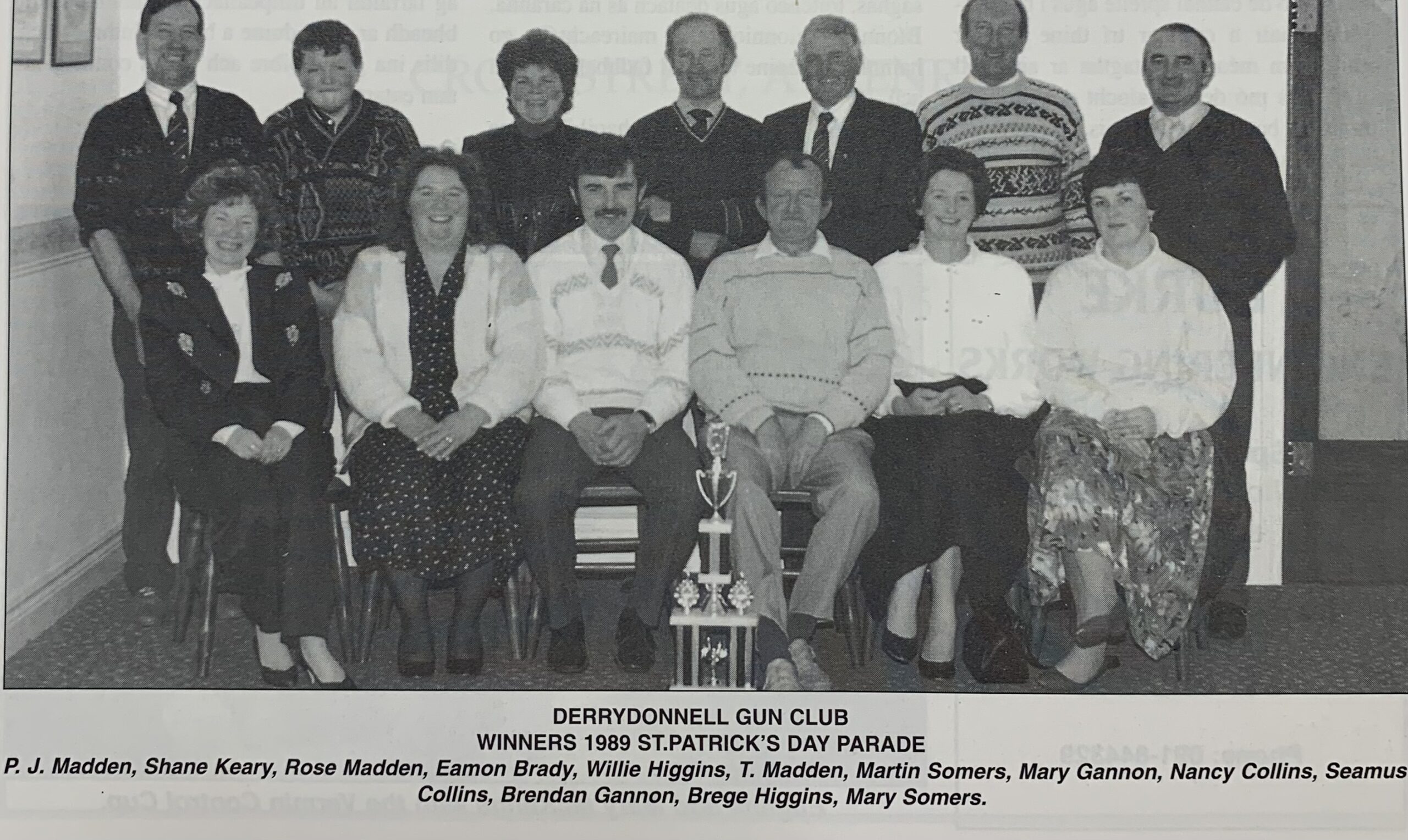 Derrydonnell Gun Club members, St Patrick's Day parade winners, 1989