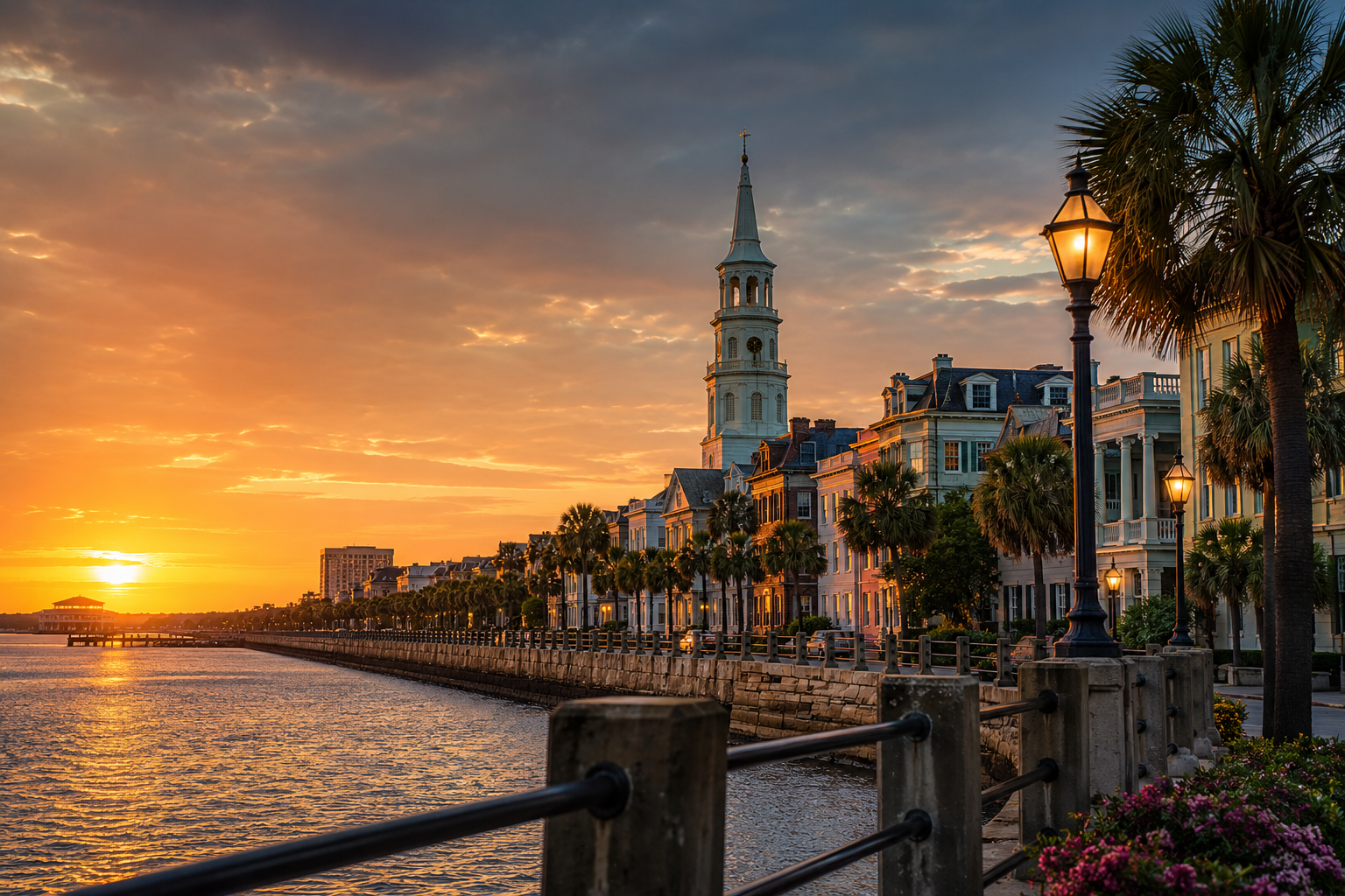 Charleston community skyline and waterfront