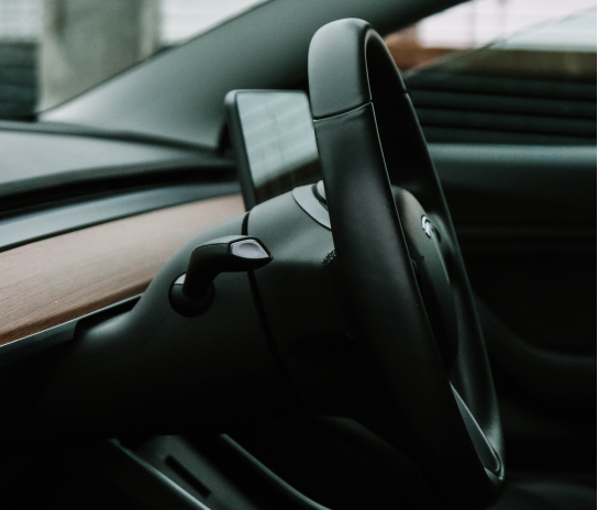 Clean interior of a car with polished surfaces