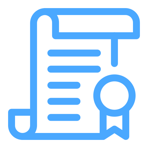 Blue shield icon with white checkmark representing security or verified protection