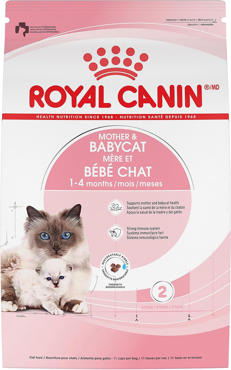 Royal Canin Feline Health Nutrition Mother & Babycat Queen Dry Cat Food, 3 lb Bag