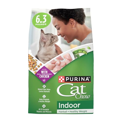 Purina Cat Chow Indoor Dry Cat Food, Hairball + Healthy Weight, 6.3 lb Bag