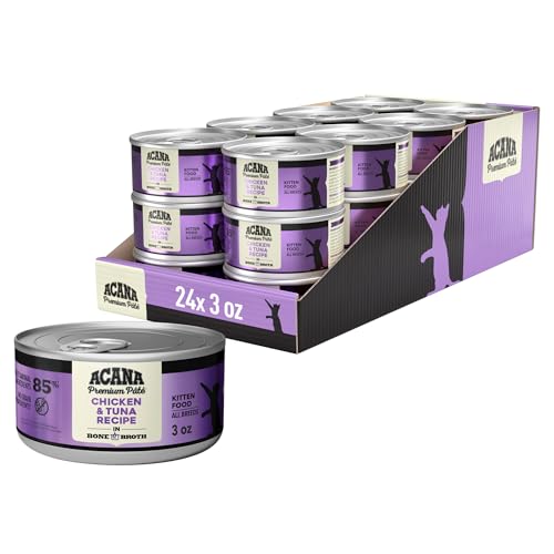ACANA Pate Kitten Wet Cat Food Chicken Tuna Recipe, 3 oz Cans, 24 ct