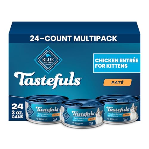 Blue Buffalo Tastefuls Chicken Kitten Pate Wet Cat Food, 3 oz, 24 ct