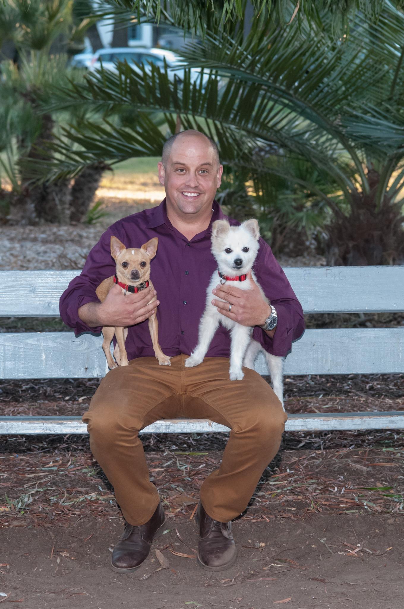 Nathan with small dogs