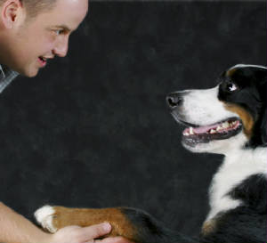 Nathan Woods training a dog in Santa Barbara