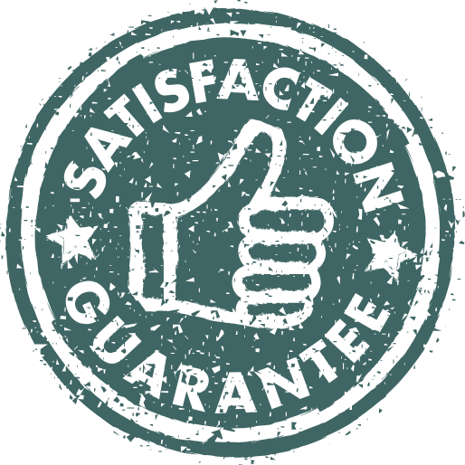 Satisfaction Guarantee stamp in forest green