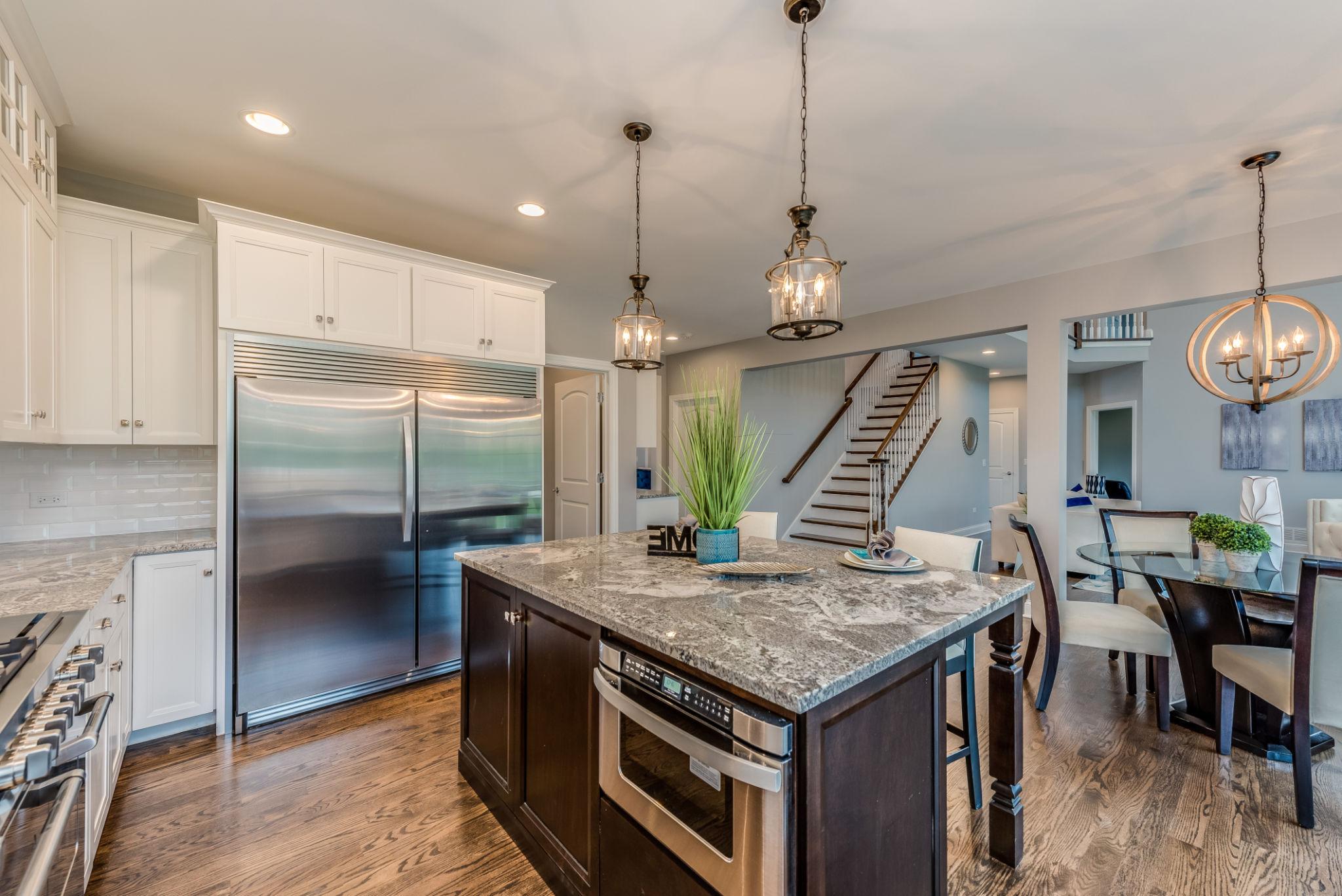 Beautiful remodeled kitchen and living room interior