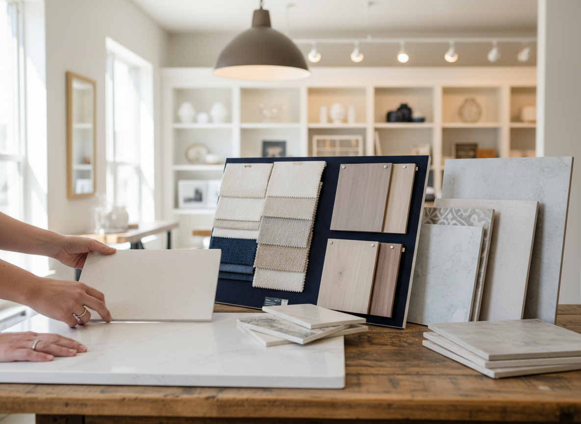 Remodeling Samples Being Examined in a Customers Home