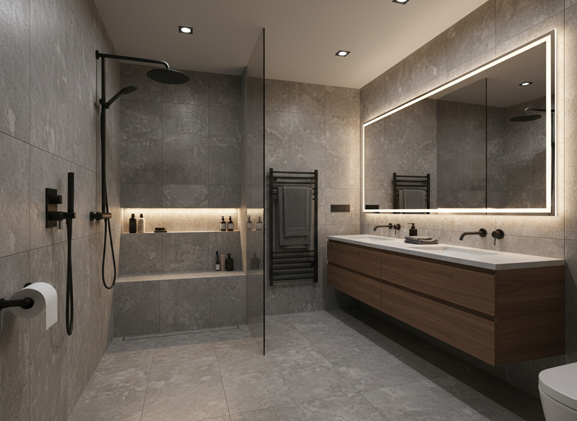 Modern Bathroom by Cornerstone Remodeling
