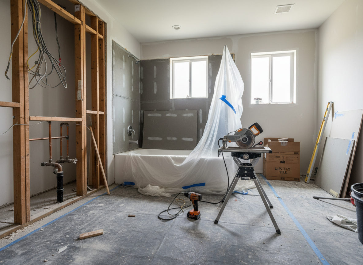 Interior construction underway inside a custom home in Starkville Mississippi