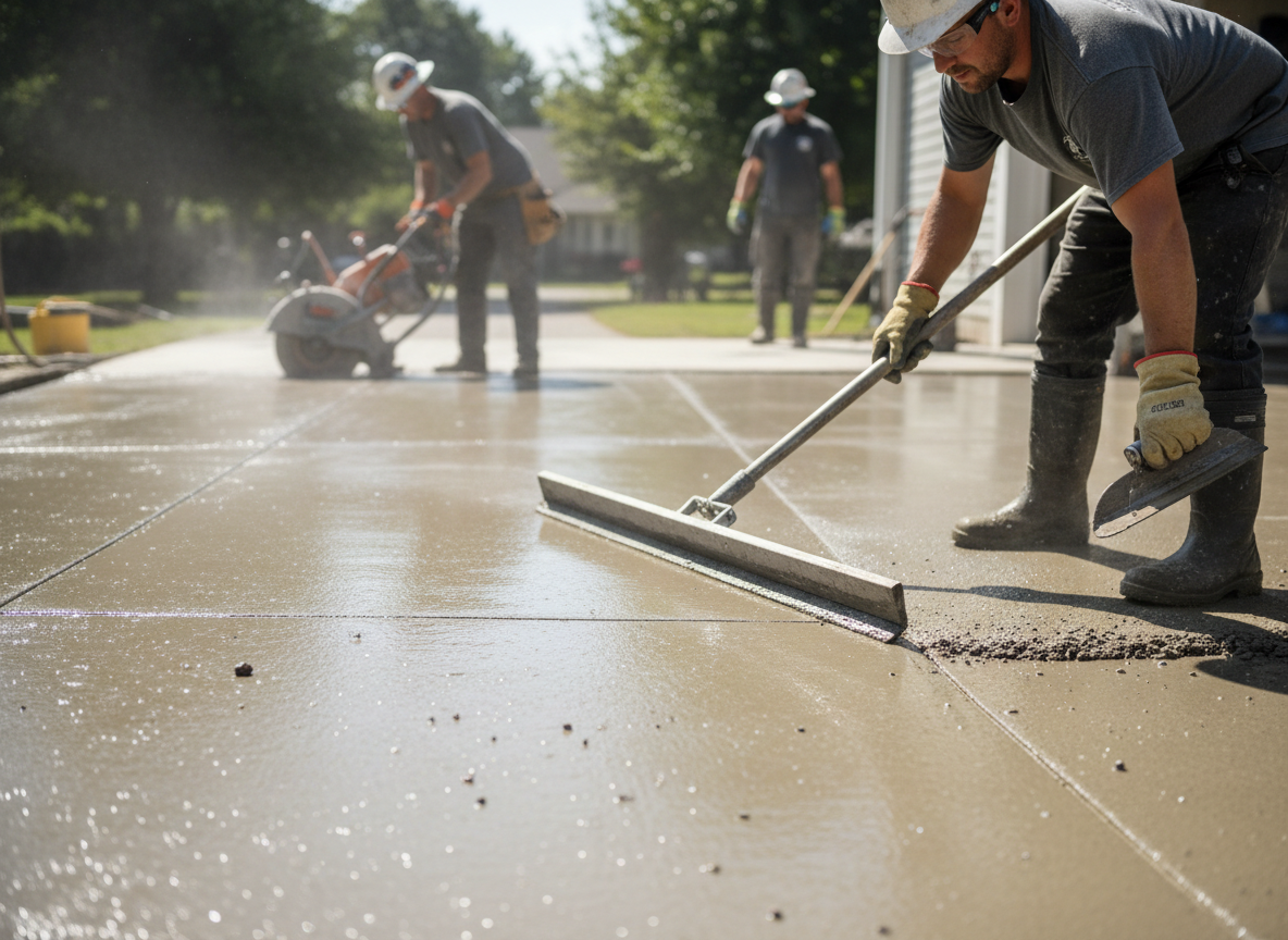 Concrete preparation and finishing work