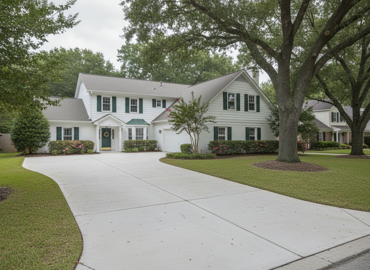 Driveway after concrete repair