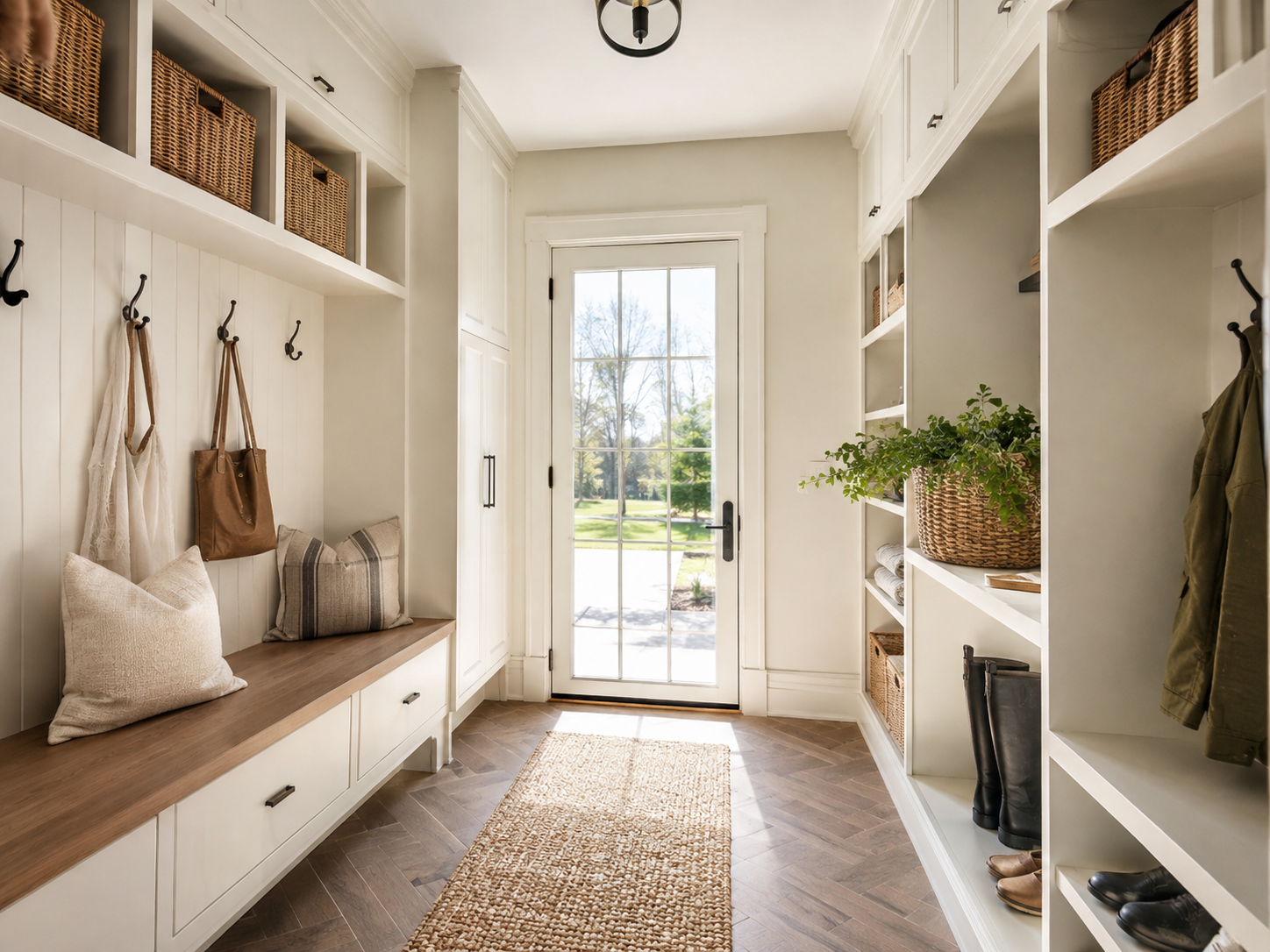 Mudroom and entryway cabinetry