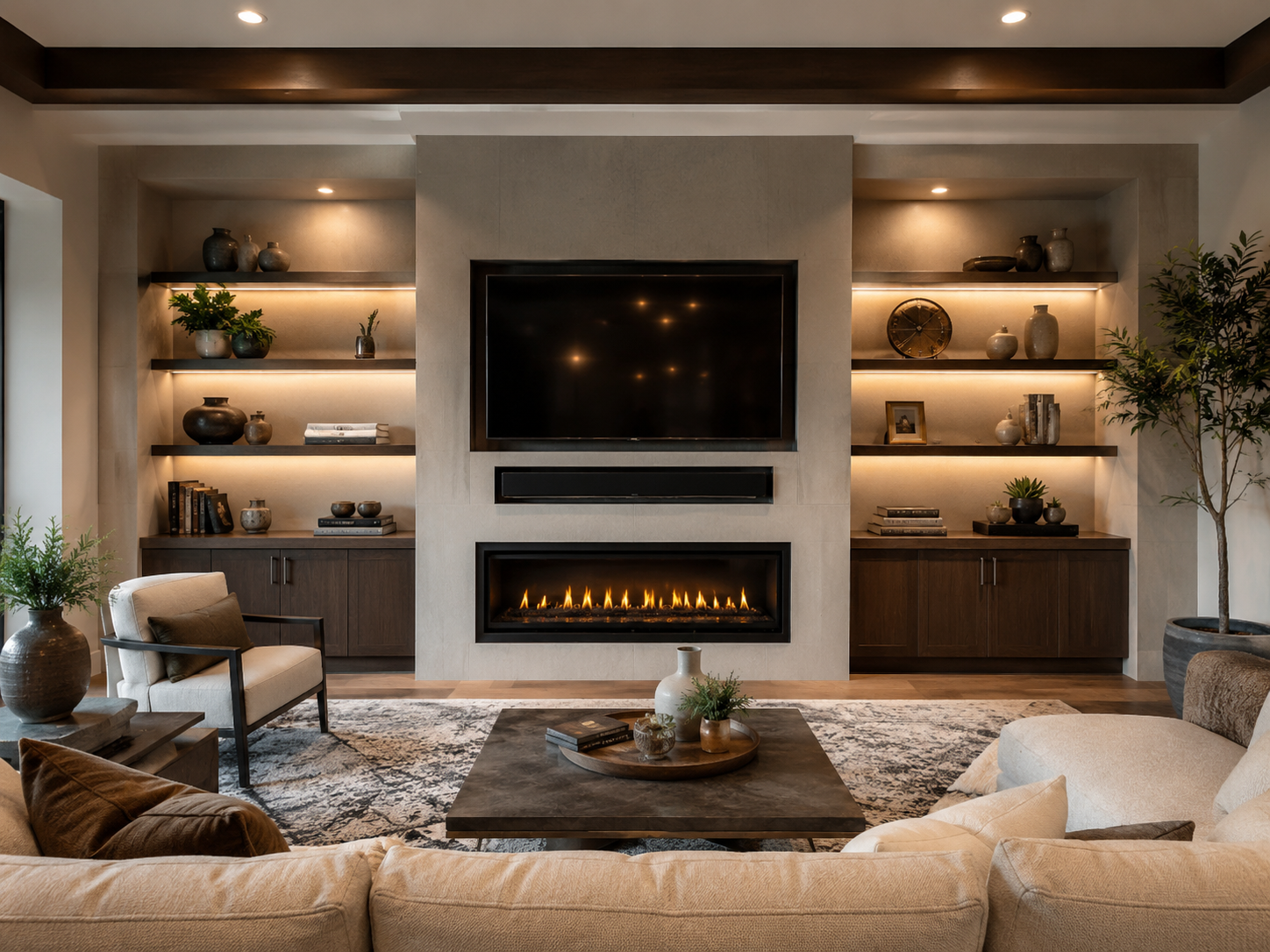 Custom living room built-ins