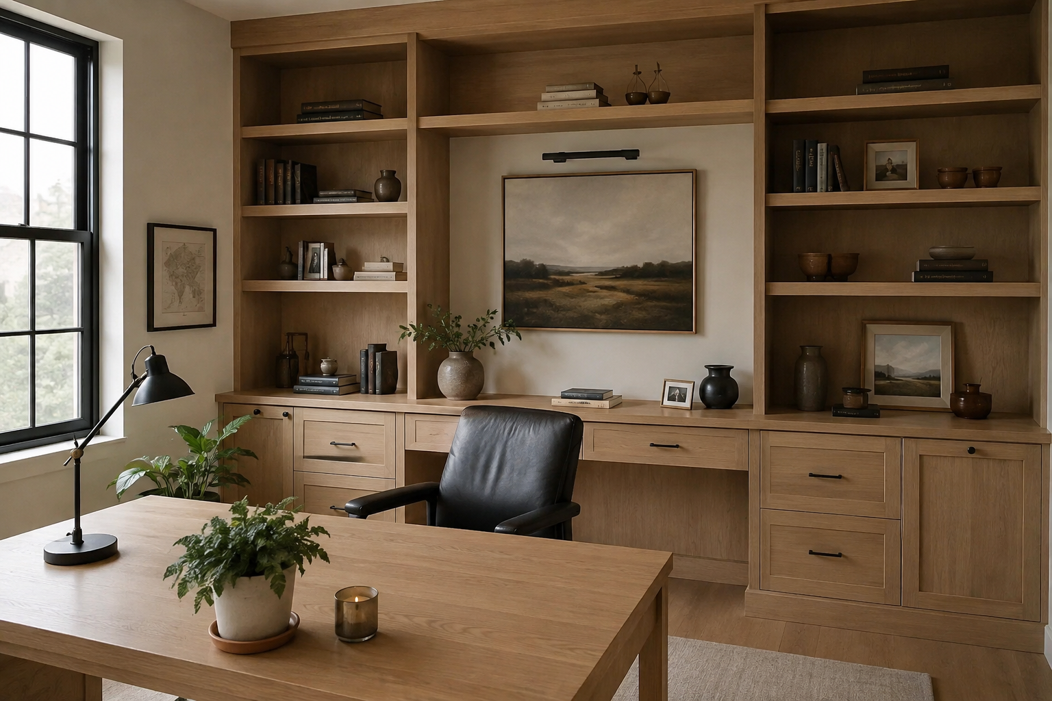 Custom home office cabinetry and shelving