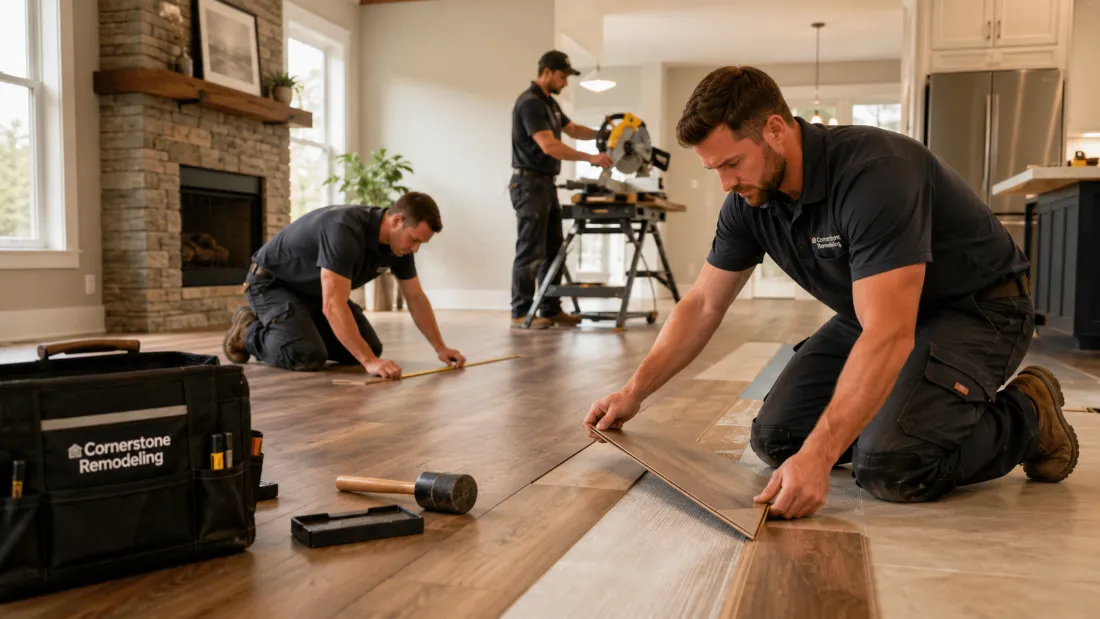 New flooring installation