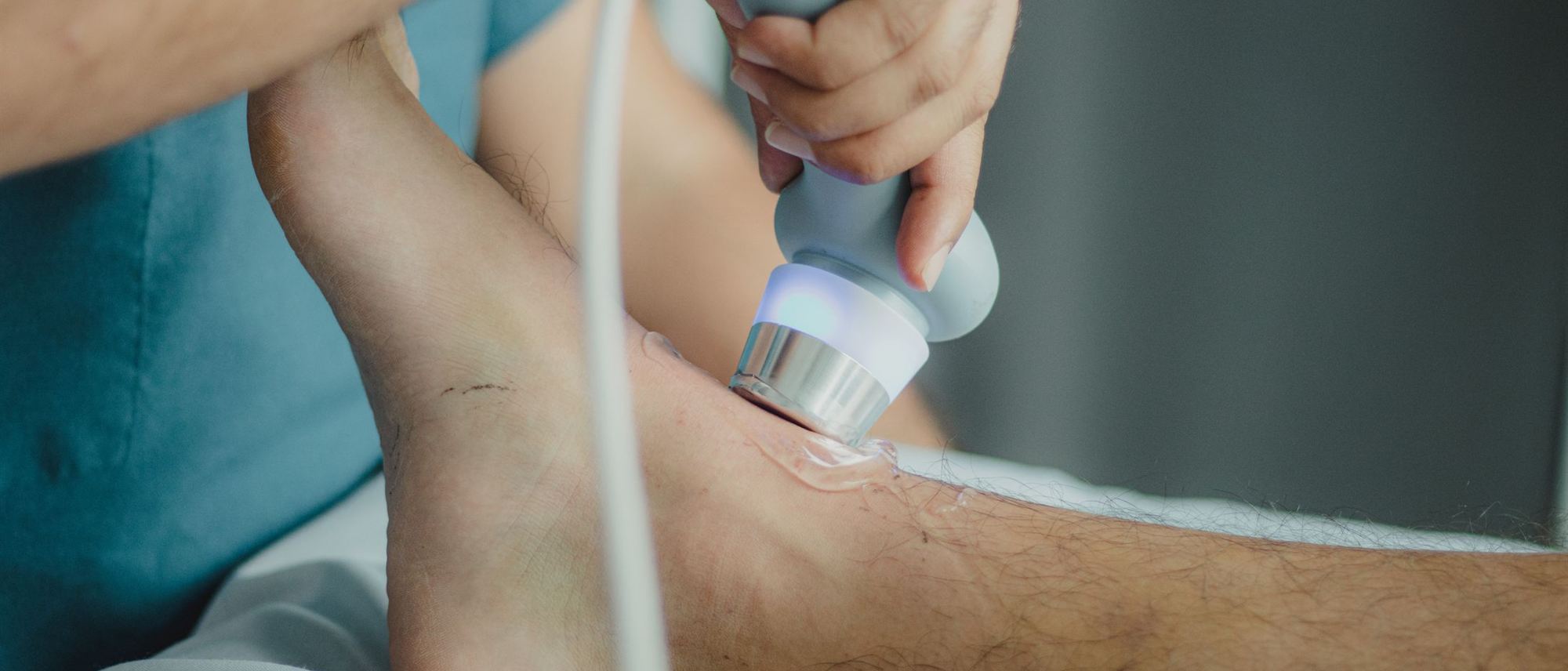 Shockwave therapy in session