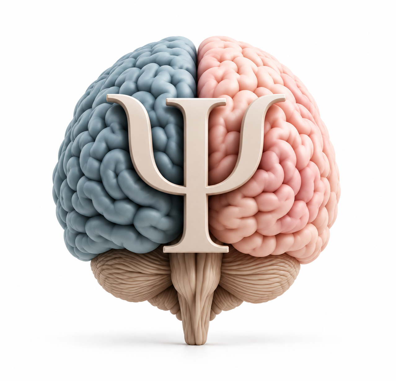 Brain with psychology symbol