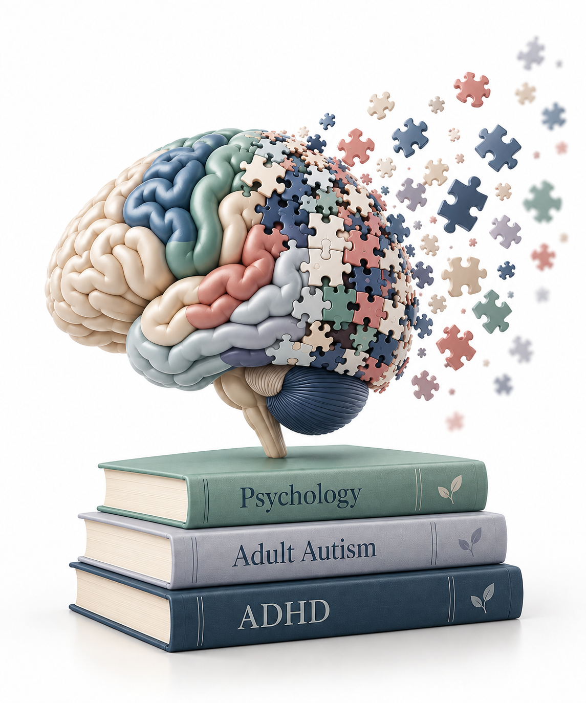 Conceptual psychology illustration representing Autism and ADHD