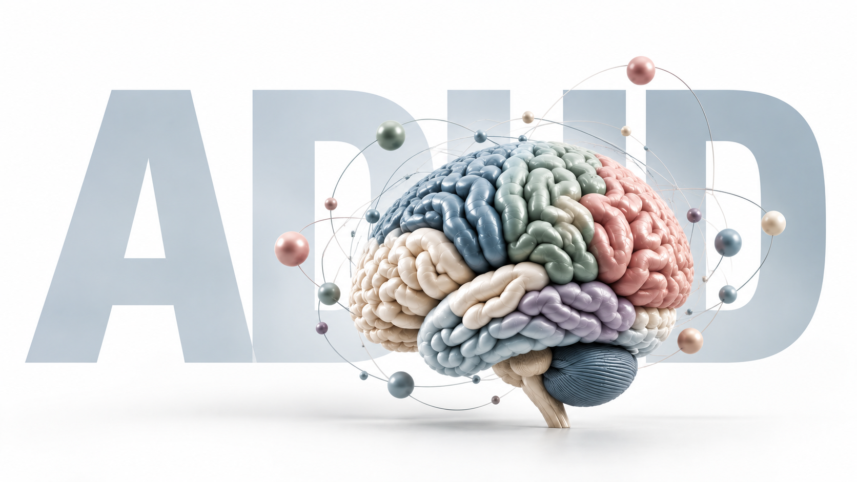 Conceptual brain illustration representing ADHD and psychology