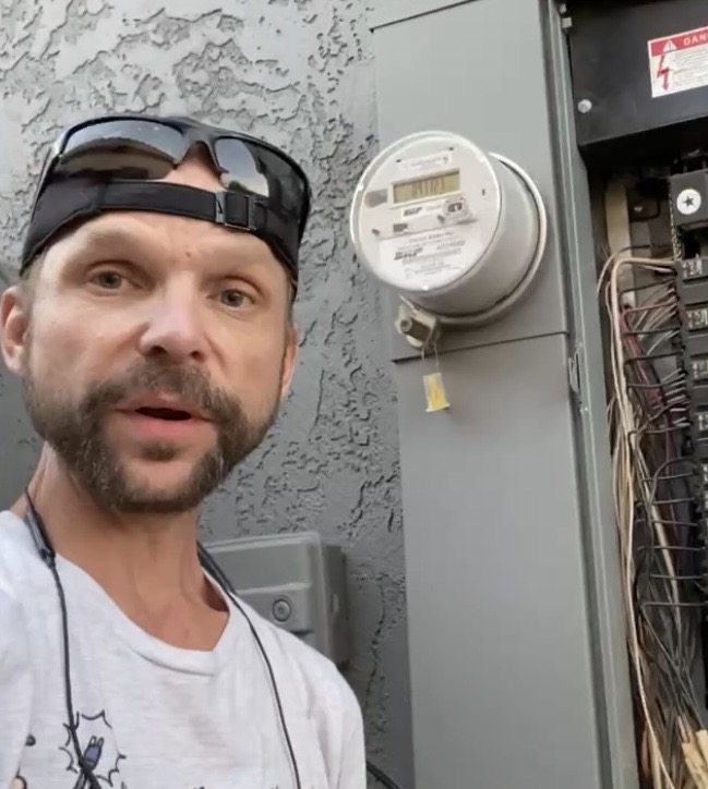 Matt working on an electrical panel