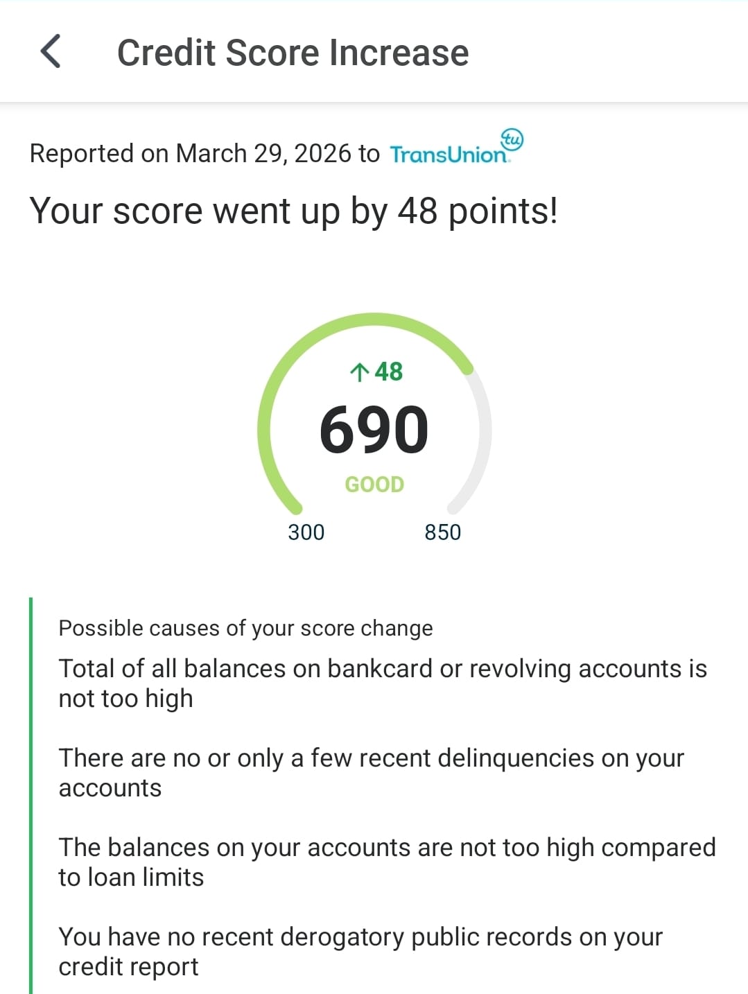 Client credit result